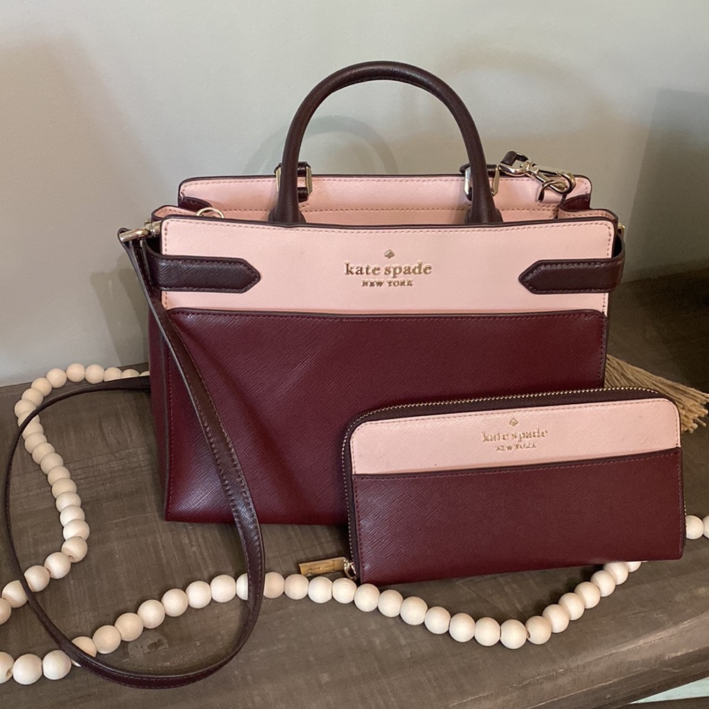 Kate spade two tone medium purse with matching wallet